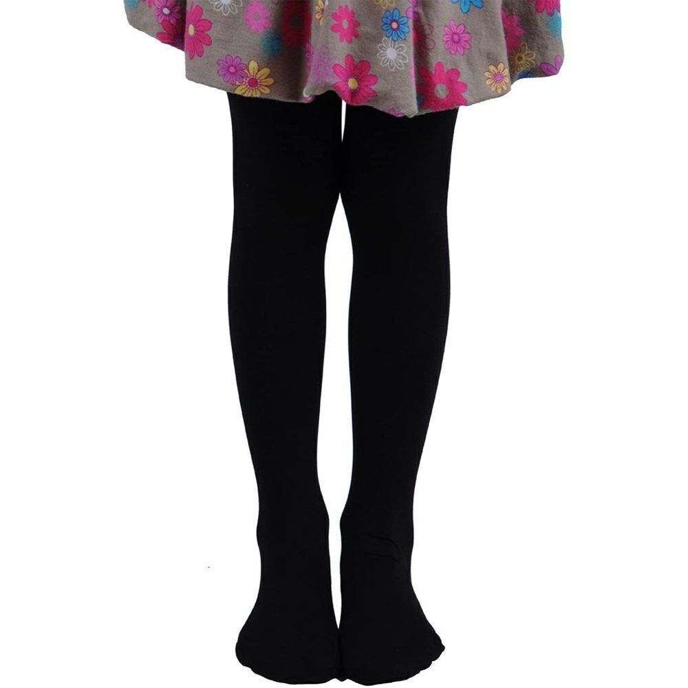 Leg Elegant Girls Black Stretch Cute Comfortable And Soft Fancy Tight Size 11-13